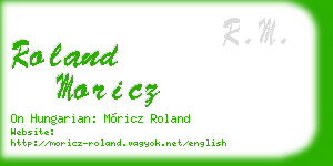 roland moricz business card